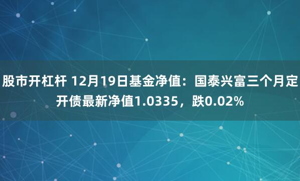 股市开杠杆 12月19日基金净值：国泰兴富三个月定开债最新净值1.0335，跌0.02%