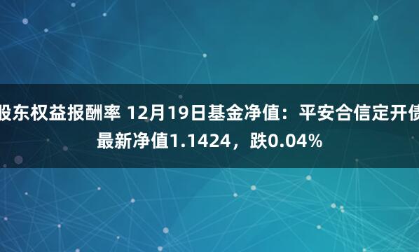 股东权益报酬率 12月19日基金净值：平安合信定开债最新净值1.1424，跌0.04%
