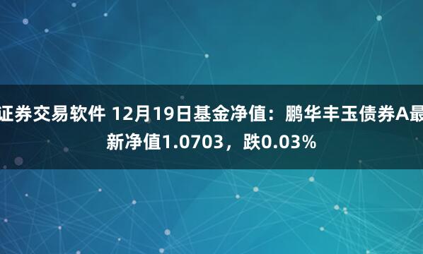 证券交易软件 12月19日基金净值：鹏华丰玉债券A最新净值1.0703，跌0.03%