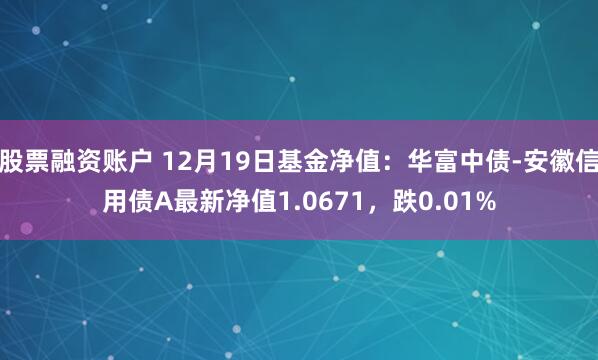 股票融资账户 12月19日基金净值：华富中债-安徽信用债A最新净值1.0671，跌0.01%