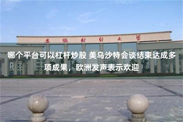 哪个平台可以杠杆炒股 美乌沙特会谈结束达成多项成果，欧洲发声