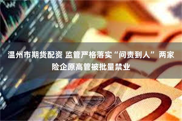 温州市期货配资 监管严格落实“问责到人” 两家险企原高管被批