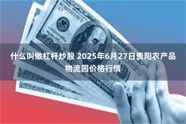 什么叫做杠杆炒股 2025年6月27日贵阳农产品物流园价格行
